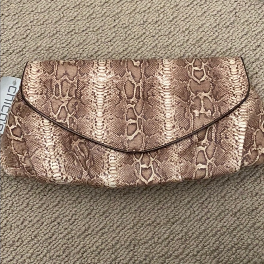 Faux Snakeskin Clutch